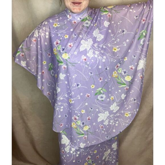 Vintage 1970s L/XL Floral Whimsical Dress Mod MCM Plus Size - Picture 2 of 12